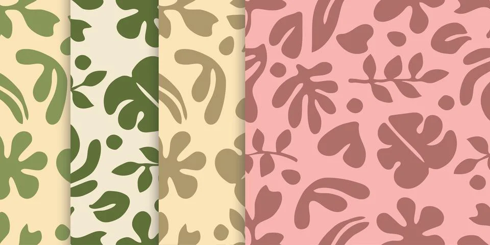 Abstract nature leaves seamless pattern. Vector illustration. Stock Illustration