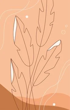Abstract nature pattern of leaves, leaf silhouettes with veins and structure Stock Illustration