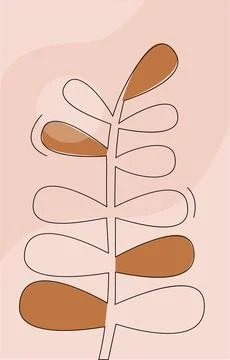 Abstract nature pattern, plant with round leaves on pastel pink background 스톡 일러스트
