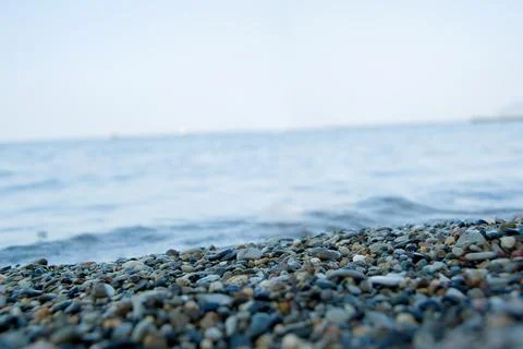 Abstract nature pebbles background. Texture of blue pebbles. Stone backgrou.. Stock Photos