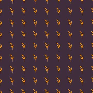 Abstract nature seamless pattern with botanic orange little leaf branches sha Stock Illustration