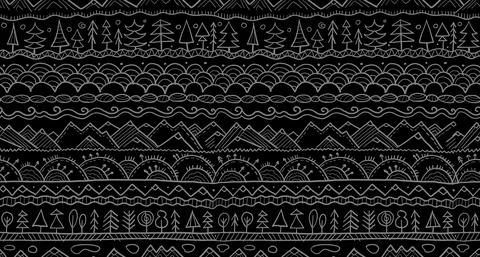 Abstract Nature Seamless Pattern for your design. Ethnic Ornament style Stock Illustration