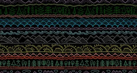 Abstract Nature Seamless Pattern for your design. Ethnic Ornament style 스톡 일러스트