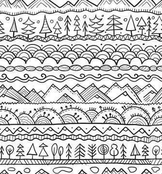 Abstract Nature Seamless Pattern for your design. Ethnic Ornament style Stock Illustration