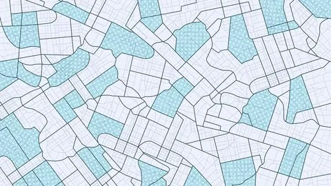 Abstract navigation plan of the blue areas, map depicted as a simple scheme. Ilustração Stock