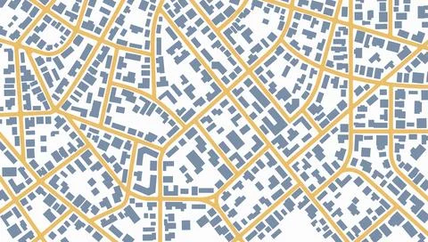 Abstract navigation plan of the urban area depicted and highlighted roads Stock Illustration