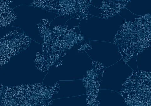 Abstract navigation plan of urban area. Generic city map with signs of streets Stock-Illustration