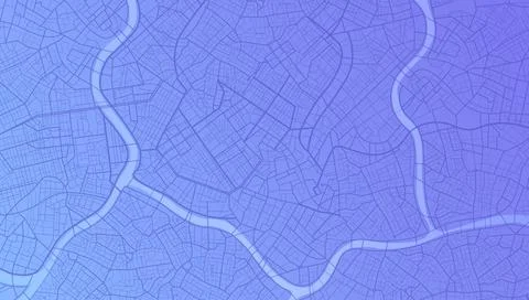 Abstract navigation plan of the urban area depicted and highlighted roads Stock Illustration