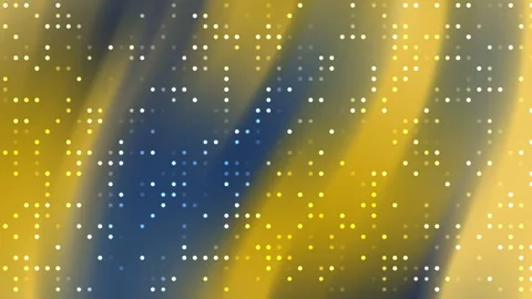 Abstract navy blue and gold background wavy pixel art grid bright white squares Stock Footage 336650104