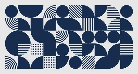 Abstract Navy Geometric Pattern Stock Illustration