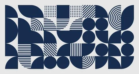 Abstract Navy Geometric Pattern Stock Illustration
