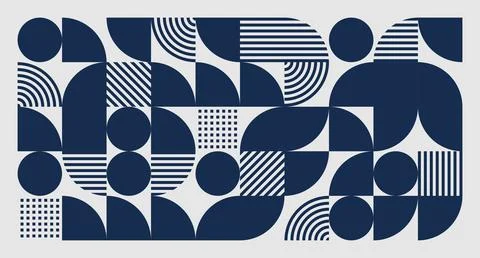 Abstract Navy Geometric Pattern Stock Illustration