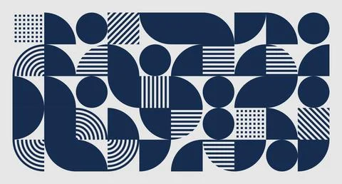 Abstract Navy Geometric Pattern Stock Illustration