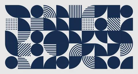 Abstract Navy Geometric Pattern Stock Illustration