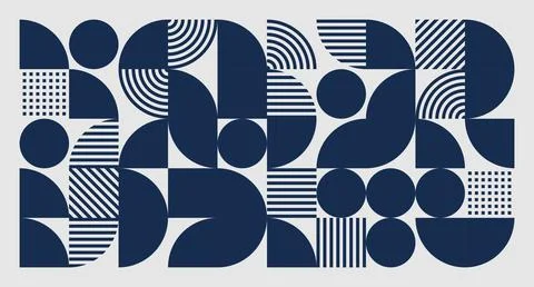 Abstract Navy Geometric Pattern Stock Illustration