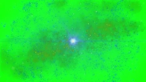 Abstract nebula cloud with glowing star center on a green screen background Stock Footage 345305349