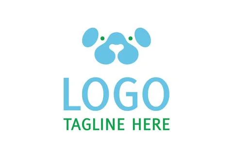 Abstract Negative Dog Logo Design Stock Illustration