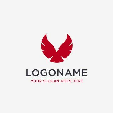 Abstract negative space flying eagle logo icon vector template Stock Illustration