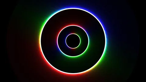Abstract Neon 3 Circle Stock Illustration