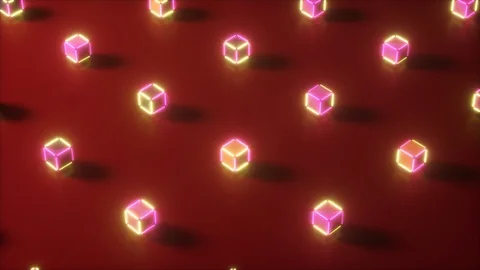 Abstract neon 3d render of geometric shapes. Computer generated loop animation Stock Footage 107105159