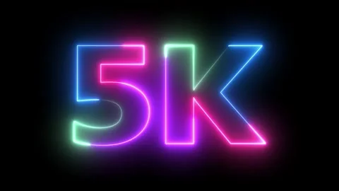 Abstract Neon 5K Text Animation Motion Graphics Glowing Numbers Lettering o.. Vidéo 330419874
