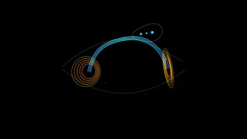 Abstract Neon Arc Light with Glowing Energy Trail Video stock 346018105
