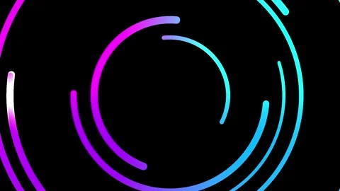 Abstract neon arcs with cinematic motion in dark background during night Stock Footage 343421944