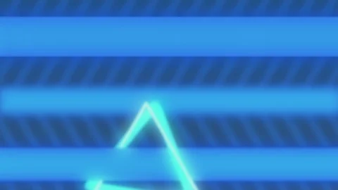 Abstract neon background with 3 moving neon triangles from left to right Stock Footage 127362901