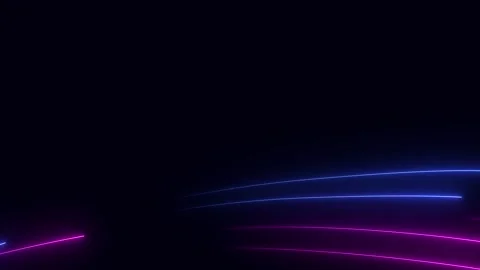 Abstract neon background animation of blue and pink curved lines glowing Stock Footage 320918395