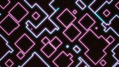 Abstract neon background animation with simple shapes. Stock Footage 200824322