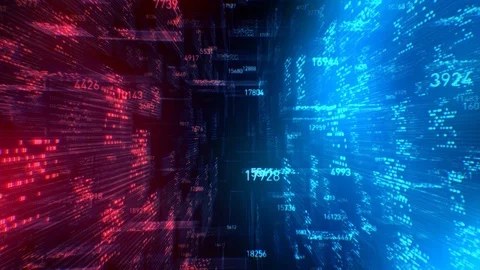 Abstract neon background. Binary code.Artificial Intelligence.Digital technology Video stock 111406487