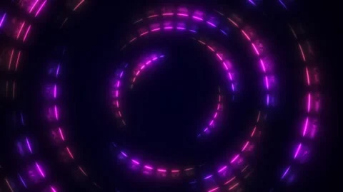 Abstract neon background with circle beams of light. Futuristic studio concept Stock Footage 242429790