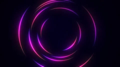 Abstract neon background with circle beams of light. Futuristic studio concept Stock-Footage 242429803