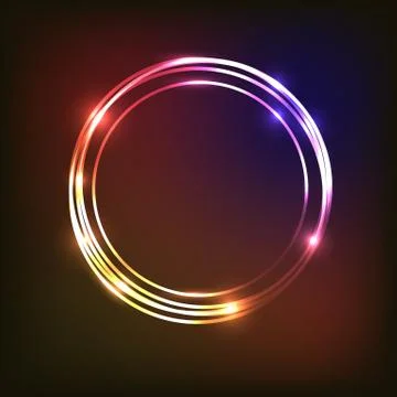 Abstract neon background with circles Stock Illustration