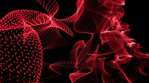 Abstract neon background dancing particle loop red Stock Footage 62846249