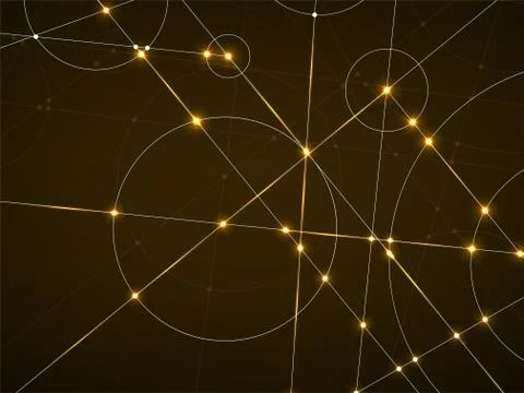 Abstract neon background of engineering drawing Stock Illustration