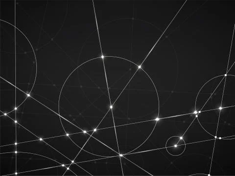 Abstract neon background of engineering drawing Stock Illustration