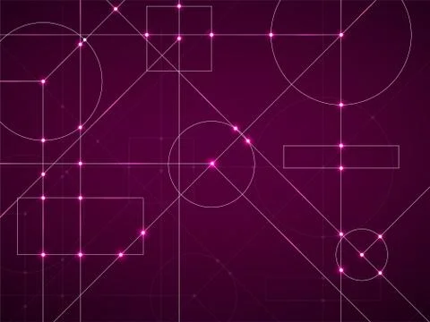 Abstract neon background of engineering drawing 스톡 일러스트