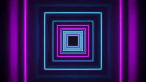 Abstract neon background, flight forward through corridor, appearing glowing Vídeos de archivo 141506101