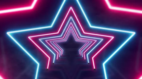 Abstract neon background flight forward through star corridor Stock Footage 233657156