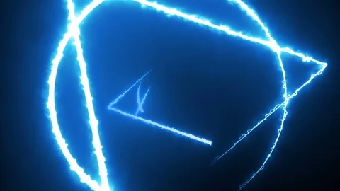 Abstract Neon Background. Glowing Circle Frame. Power Energy. LED  Blue Stock Footage 106778329