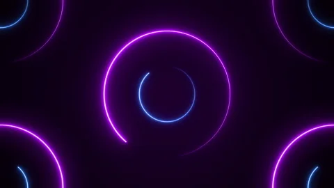Abstract neon background with glowing circles. Stock Footage 163636456