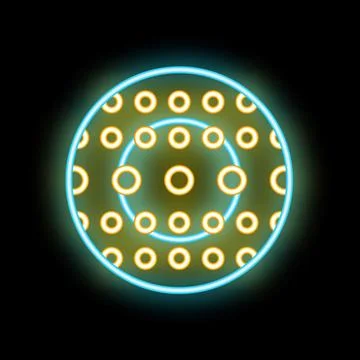 Abstract neon background with glowing circles forming a pattern Stockillustratie