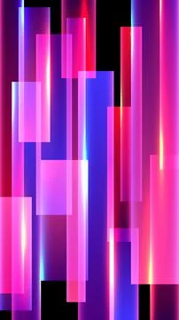 Abstract neon background with glowing pink and blue vertical geometric line.. Illustrazione stock