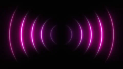 Abstract neon background of glowing sound waves visualization on black. Stock Footage 276629241
