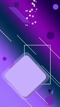 Abstract neon background with glowing square frame, drifting particles, and.. Stock Illustration