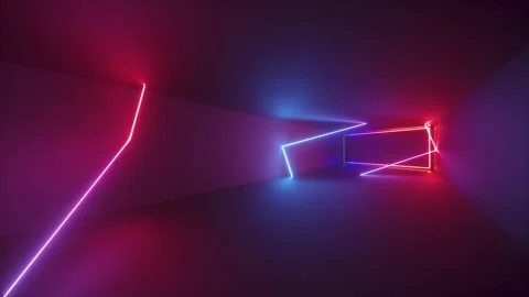 Abstract neon background, moving forward endless tunnel. Loop animation. Stock Footage 145021110