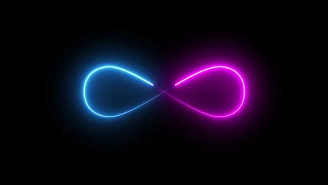 Abstract neon background of neon infinity sign Stock Footage 279421269