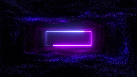 Abstract neon background with particles glittering waves flowing, Digital Stock Footage 246678858