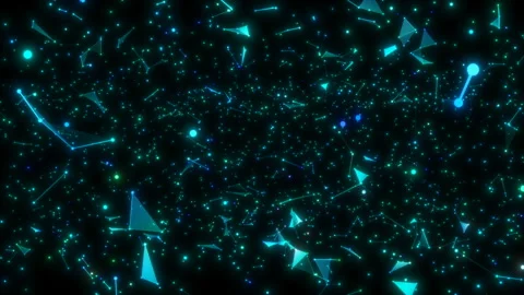 Abstract neon background. Plexus of abstract neon geometrical lines with moving Stock Footage 111907642